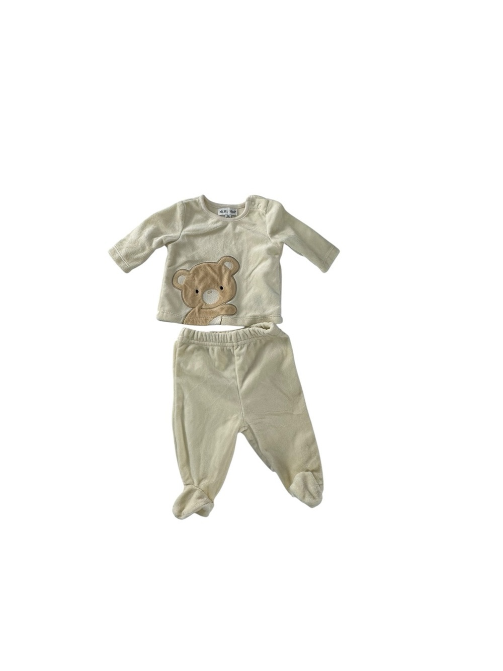 Mini hop Cream Bear Footed Set